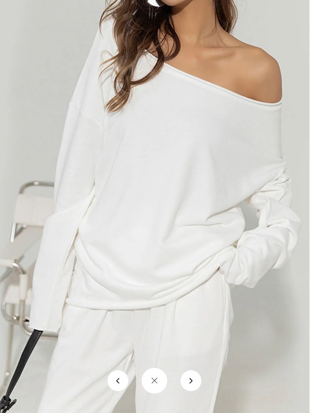 NWT Commense Asymmetrical Off Shoulder Solid Sweatshirt Sz S